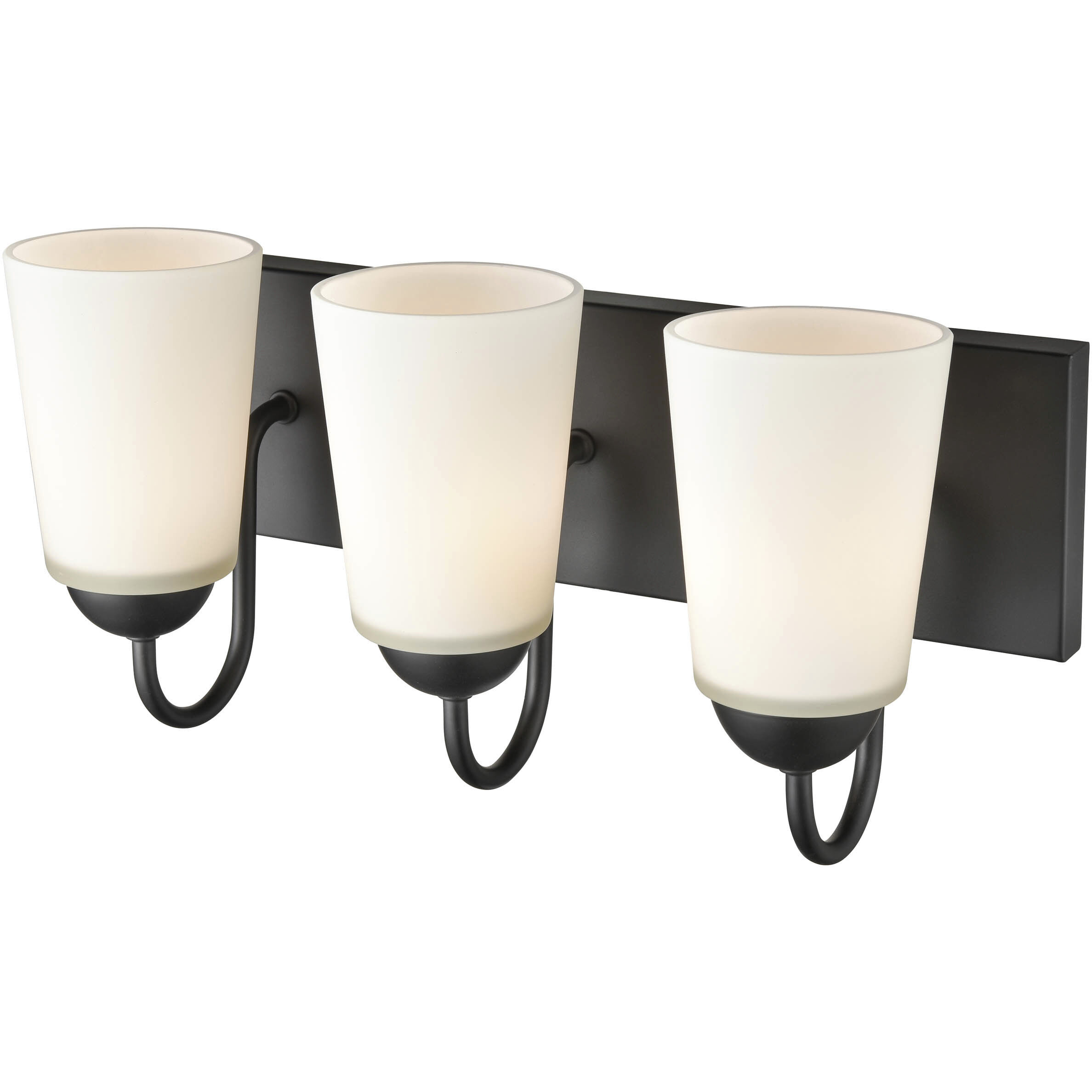 Ivey Lake 3 Light 16 inch Matte Black Bathroom Vanity Light Wall Light